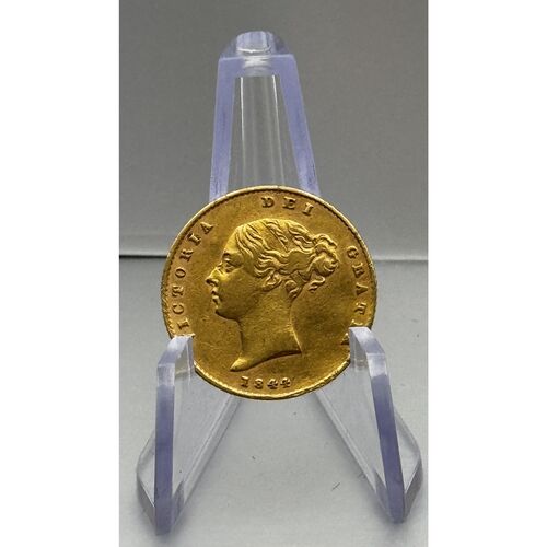 Rare 1844 Queen Victoria gold half sovereign