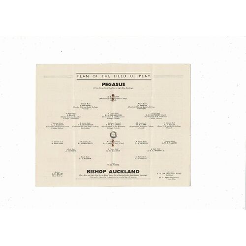 1951 Bishop Auckland v Pegasus Amateur Cup Final Football Programme