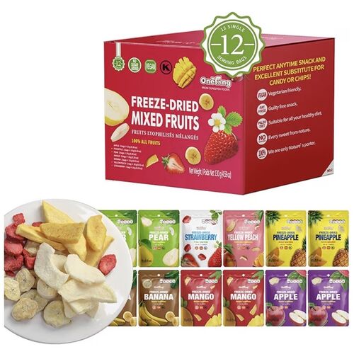 Onetang Freeze Dried Mixed Fruits - Single Serving Bag x 12 (130g)