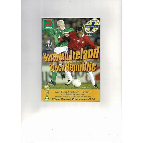 2001 Northern Ireland v Czech Republic Football Programme