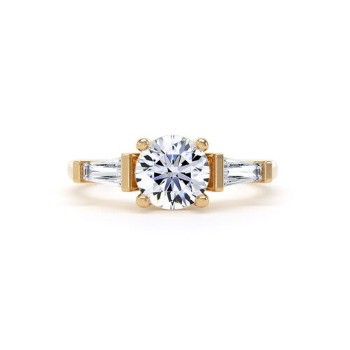 Round and tapered baguette diamond trilogy