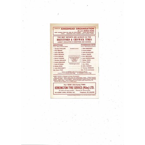 1971/72 Brentford v Peterborough United Football Programme