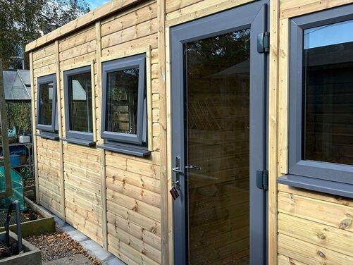 #PVC067 17x7 Pent Summer House Work Shop