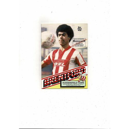 1982/83 Brentford v Huddersfield Town Football Programme