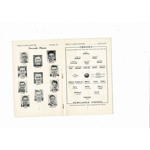 1950/51 Chelsea v Newcastle United Football Programme