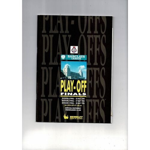 1990 Play Off Finals All three Divisions Football Programme + Press Cuttings