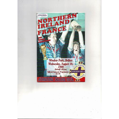1999 Northern Ireland v France Football Programme