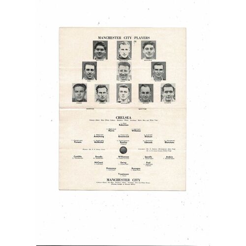1952/53 Chelsea v Manchester City Football Programme