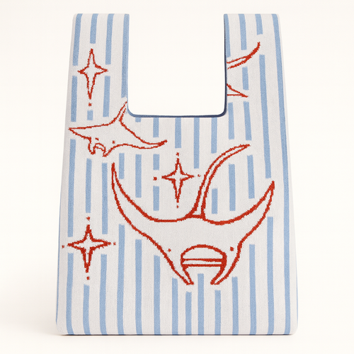 Manta Ray Stripe Knitted Bag