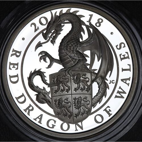 Queen beasts silver proof FDC 2018 ‘ The Red Dragon of Wales’ coin