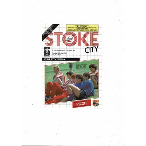 1984 Stoke City v Everton FA Youth Cup Final Football Programme