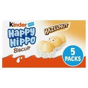 Kinder Happy Hippo Milk Chocolate & Hazelnut Biscuits 5pk Cream Biscuit Bar