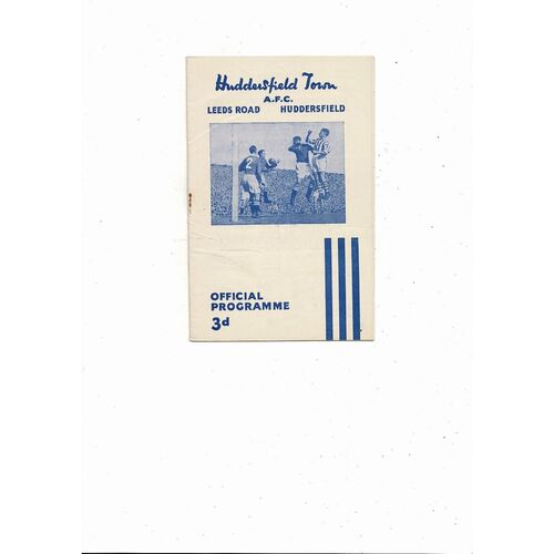 1954/55 Huddersfield Town v Aston Villa Football Programme