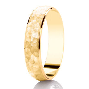 18ct 6mm DIAMOND CUT hammered textured satin finish D shape ring