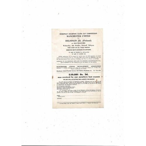 Manchester United v Everton Central League Football Programme 1965/66