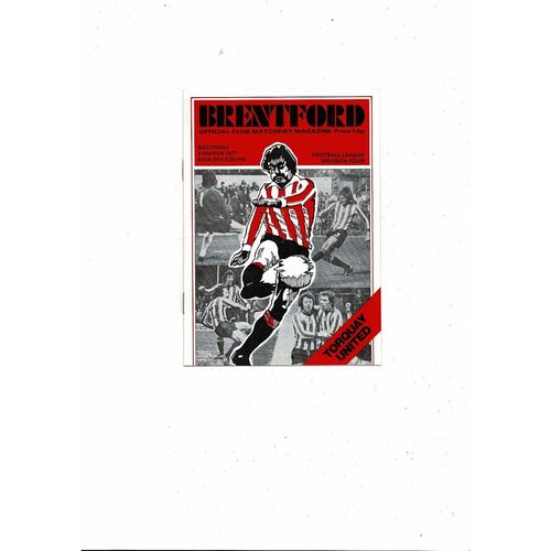 1976/77 Brentford v Torquay United Football Programme