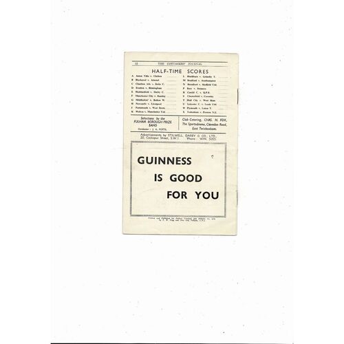 1949/50 Fulham v Sunderland Football Programme