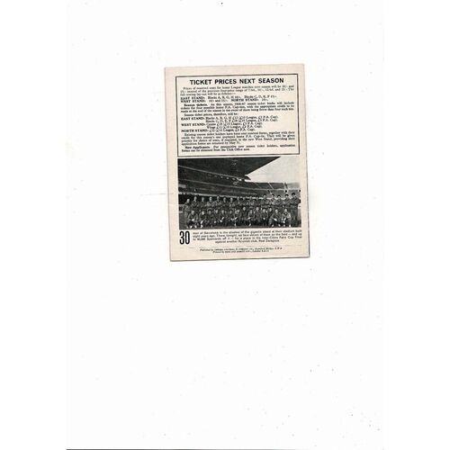1966 Barcelona v Chelsea UEFA Fairs Cup Semi Final CCTV edition Football Programme