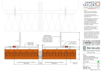 System Drawings | jamesandtaylor limited | Terracotta Tile Facade | Facing Brick System | Facade Metal