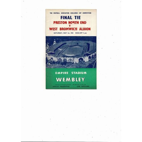 1954 Preston v West Bromwich Albion FA Cup Final Football Programme