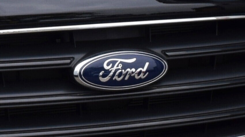 Ford emblem on the front of a van.