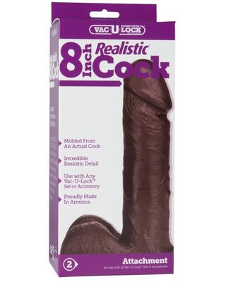 Doc Johnson Realistic Cock Vac U Lock Black 8in
