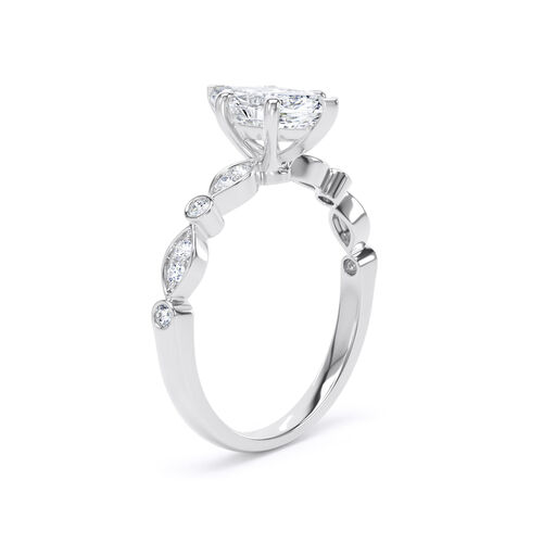 Marquise solitaire with fancy shape shoulders