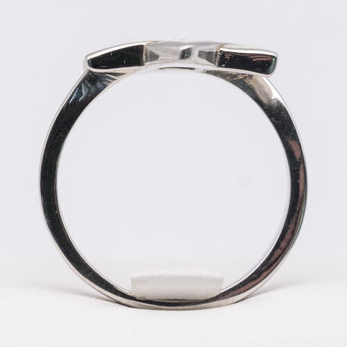 Star design white opalite stone on 925 sterling silver ring