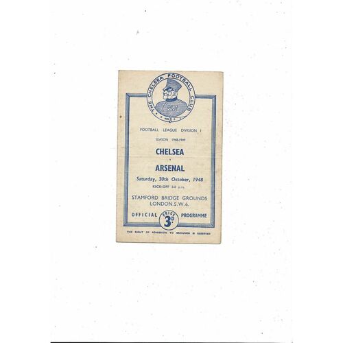 1948/49 Chelsea v Arsenal Football Programme