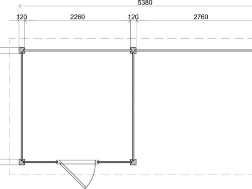 250cm x 250cm + 300cm Veranda
