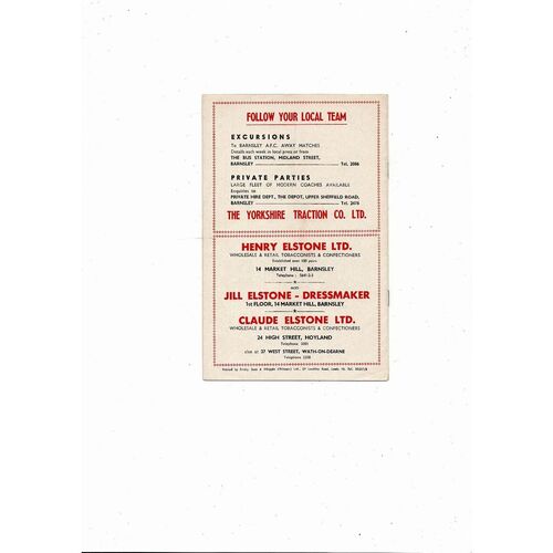 1969/70 Barnsley v Halifax Town Football Programme November