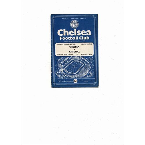 1957/58 Chelsea v Arsenal Football Programme