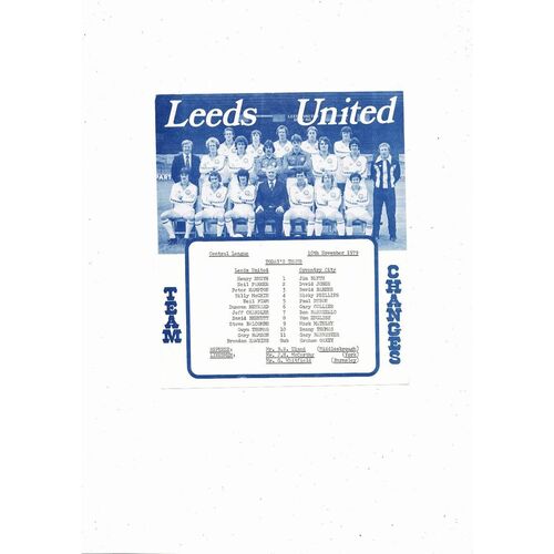 Leeds United v Coventry City Central League Football Programme 1979/80