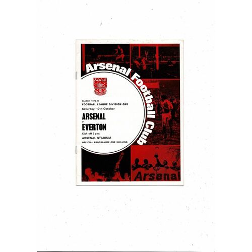 1970/71 Arsenal v Everton Football Programme