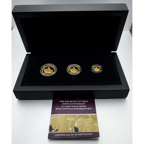 Rare 2019 Gold Proof Queen Victoria 200th Anniversary Three coin set