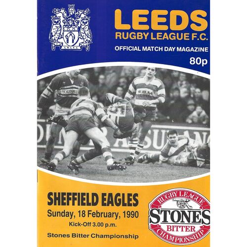 1989/90 Leeds v Sheffield Eagles (18/02/1990) Rugby League Programme