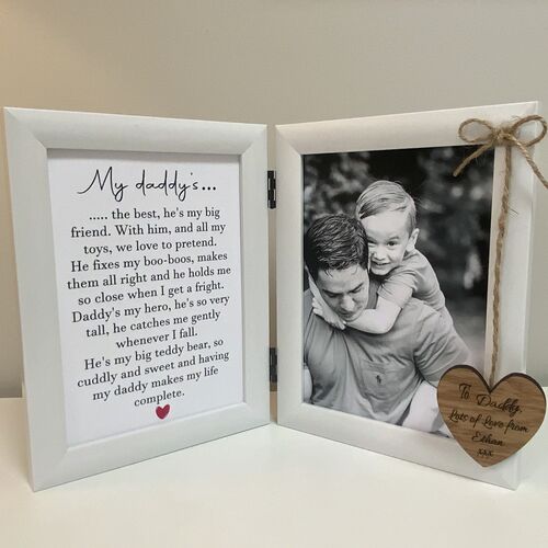 Celebrate Dad: Custom Photo Frame with Heartfelt Poem Copy