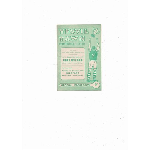 1956/57 Yeovil Town v Chelmsford Southern League Football Programme