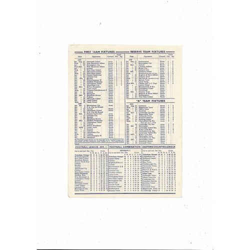 1959/60 Tottenham Hotspur v Bolton Wanderers Football Programme