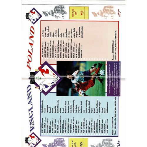 1993 England v Poland Football Programme