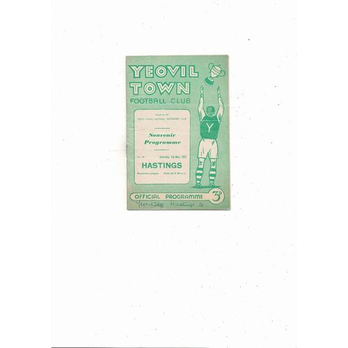 1954/55 Yeovil Town v Hastings Southern League Football Programme