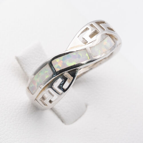 Bezel set white opalite stone on 925 sterling silver ring