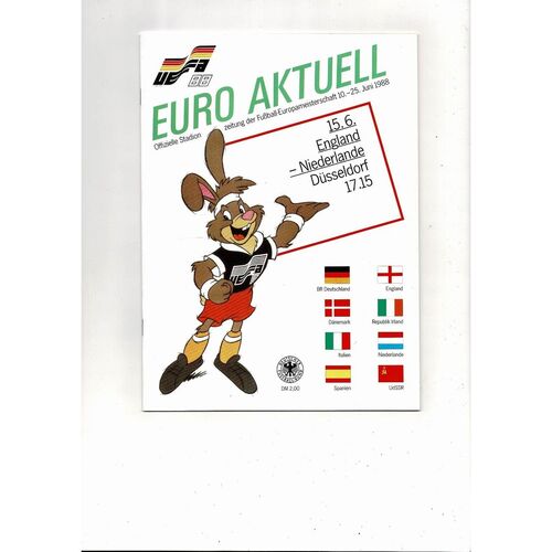 Euro 88 Final England v Holland Football Programme
