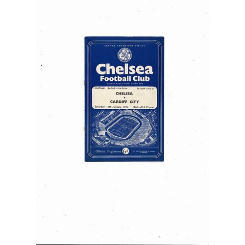 1956/57 Chelsea v Cardiff City Football Programme