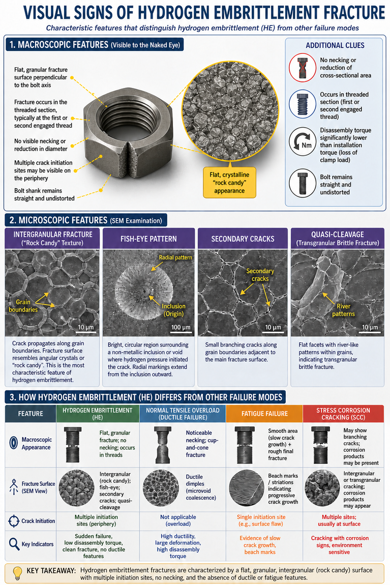 Visual Signs of Hydrogen Embrittlement Fracture