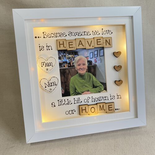 Customised Memorial Photo Frame | LED Memorial Picture Frame | Photo Frame| Heaven quote Copy