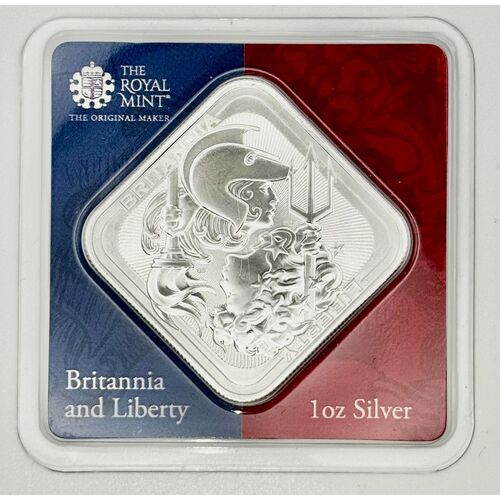 1 ounce Britannia silver square coin