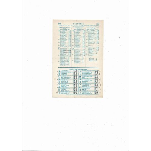 Manchester City v Derby County Central League Football Programme 1962/63