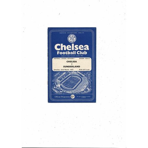 1956/57 Chelsea v Sunderland Football Programme