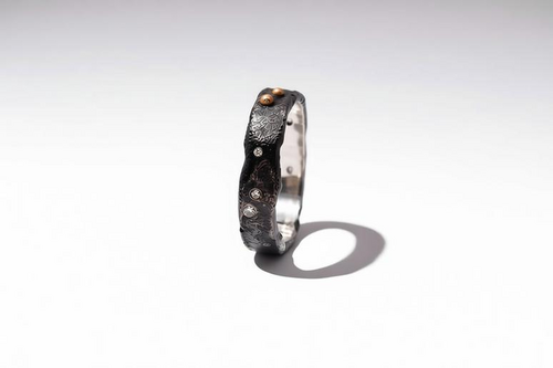 Night Sky Reticulated and Granulated Ring